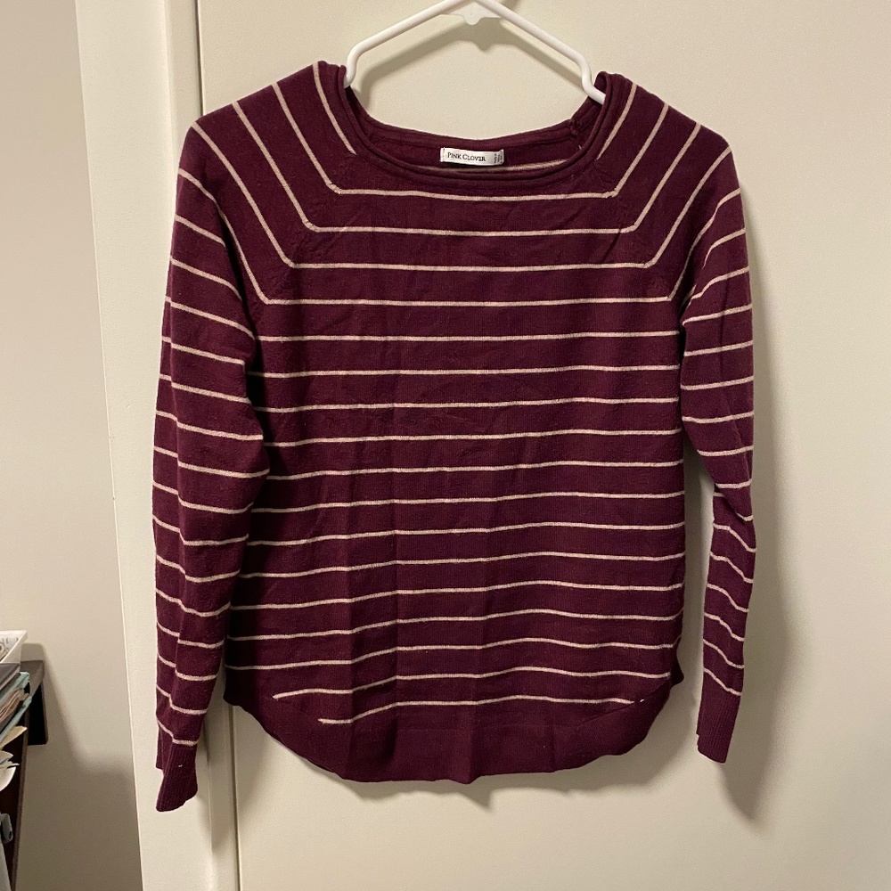 Pink Clover burgundy striped top